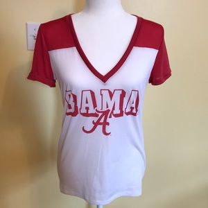 PINK Victoria’s Secret Alabama mesh style tee shirt short sleeve red white small